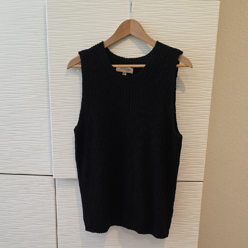 Philosophy Black Knit Tank Top